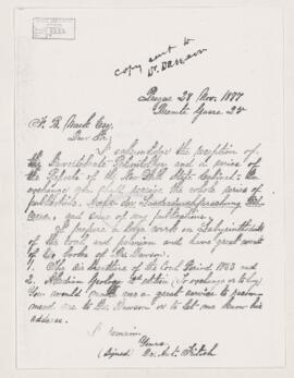 Letter, 28 November 1877 (copy)