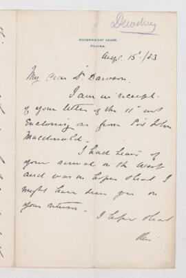 Letter, 15 August 1883