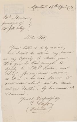 Letter, 13 April 1871.