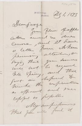 Letter, 1 February 1873