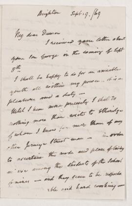 Letter, 9 September 1869