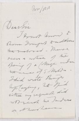 Letter,  November 1888