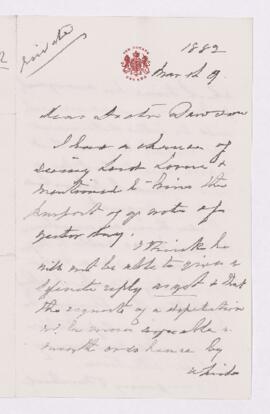 Letter, 9 March 1882