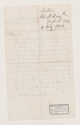 Letter, 4 August 1856