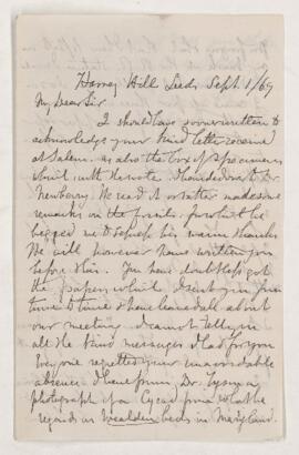 Letter, 1 September 1869