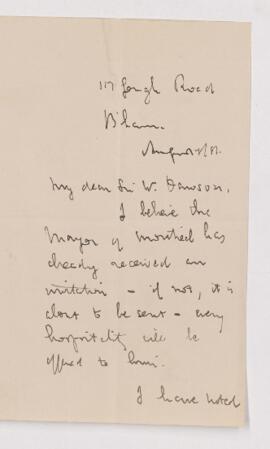 Letter, 1 August 1886
