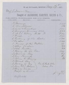 Account, 29 May 1857