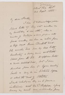 Letter, 23 September 1885