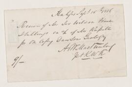 Receipt, 15 September 1856