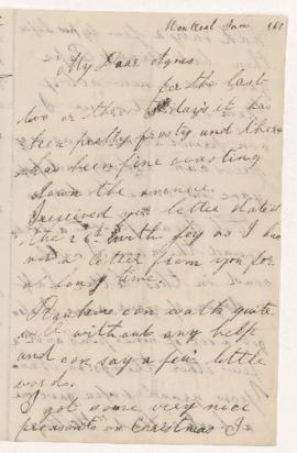 Letter to Agnes, January 1860