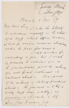 Letter, 5 December 1887