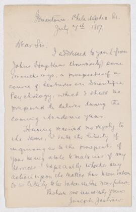 Letter, 7 July 1887