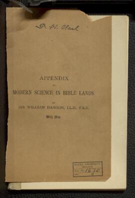 Appendix to Modern Science in Bible Lands