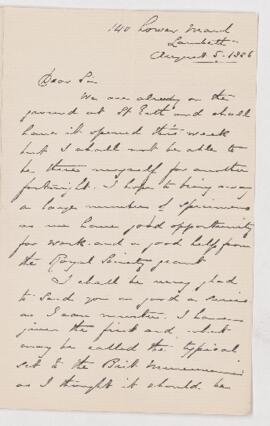 Letter, 5 August 1886