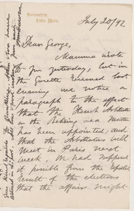 Letter, 20 July 1892