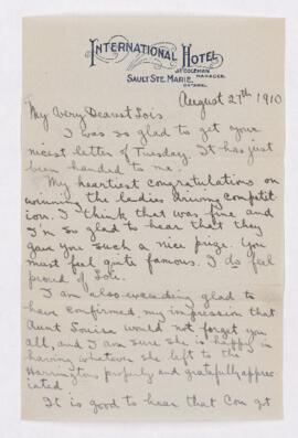 Letter, 27 August 1910