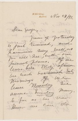 Letter, 23 November 1892