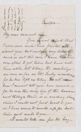 Letter from Nina Baynes, approximately 1870