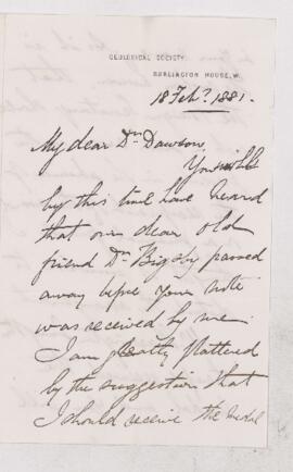 Letter, 18 February 1881