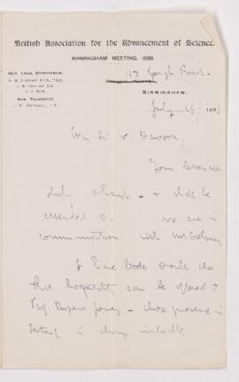 Letter, 26 July 1886