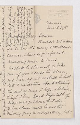 Letter, 24 March