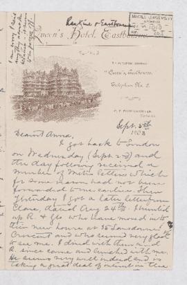 Letter, 5 and 6 September 1903