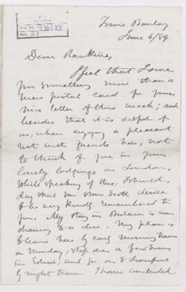 Letter, 6 June 1884