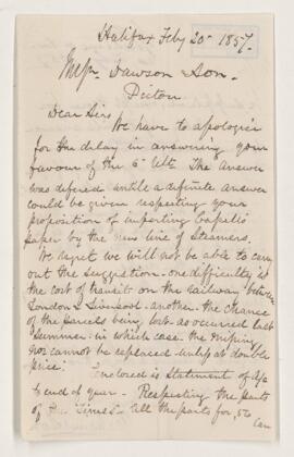 Letter, 20 February 1857