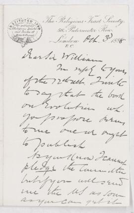 Letter, 3 October 1888