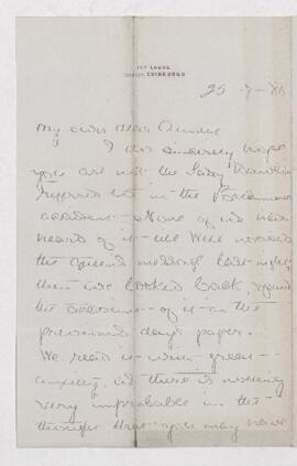 Letter, 25 July 1886