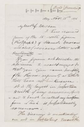 Letter, 18 November 1876