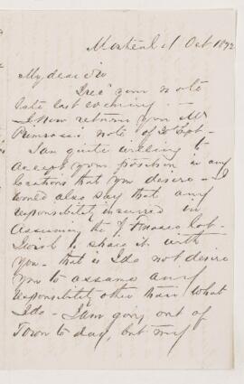 Letter, 4 October 1872