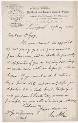 Letter, 27 May 1892