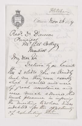 Letter, 26 November 1879