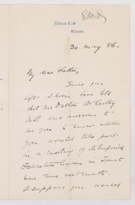 Letter, 30 May 1886