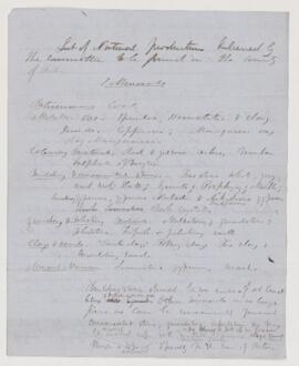 List of Natural Productions in the County of Pictou