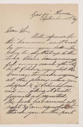 Letter, 2 September 1869