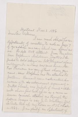 Letter, 1 November 1886