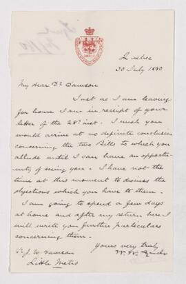 Letter, 30 July 1880