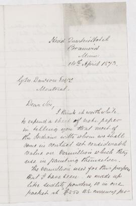 Letter, 16 April 1873