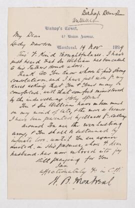 Letter, 19 November 1899