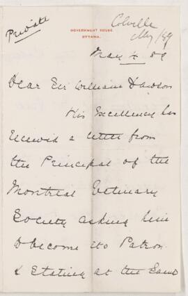 Letter, 4 May 1889