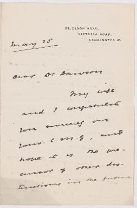 Letter, 25 May