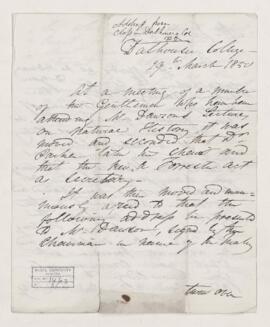 Letter, 29 March 1850