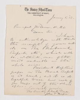 Letter, 5 January 1883