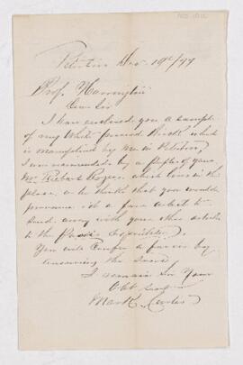 Letter from Mark Curtis to B.J. Harrington.