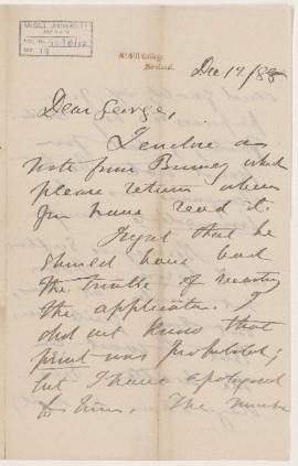 Letter, 12 December 1888