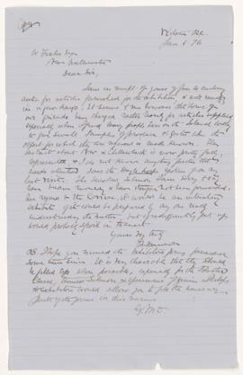 Copy of letter, 1 January 1876