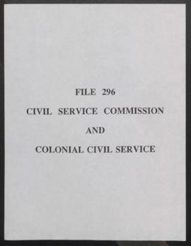 Civil Service Commission and Colonial Civil Service