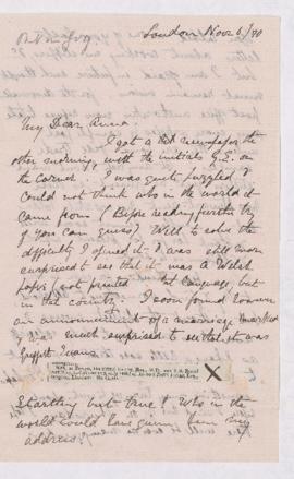 Letter, 6 and 9 November 1870